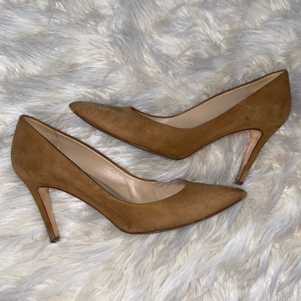 J. Crew tan suede pumps